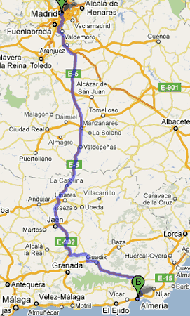 mudanzas y portes de Madrid hacia Almer&iacute;a