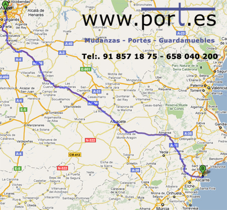 Portes de Madrid hasta Alicante